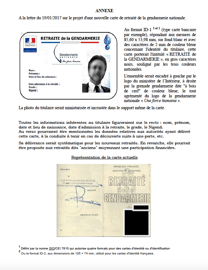 Carte De Retraite De La Gendarmerie L Association Professionnelle Gendarmerie S Adresse Aux Autorites Profession Gendarme