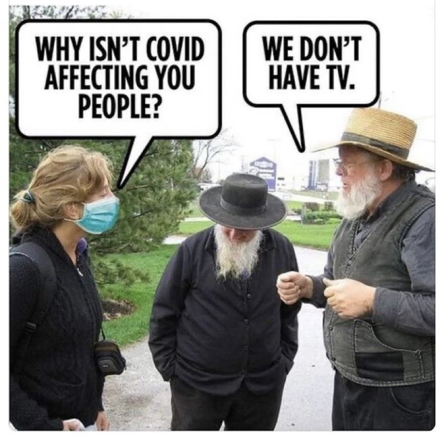 LE TAUX DE DECES Covid des Amish est 90 fois plus faible que pour les Américains masqués, enfermés, injectés